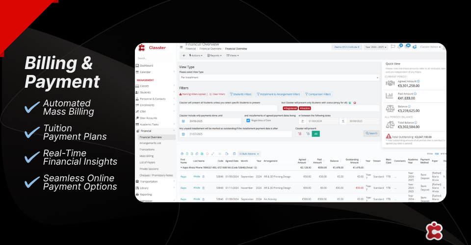 screenshot of Classter