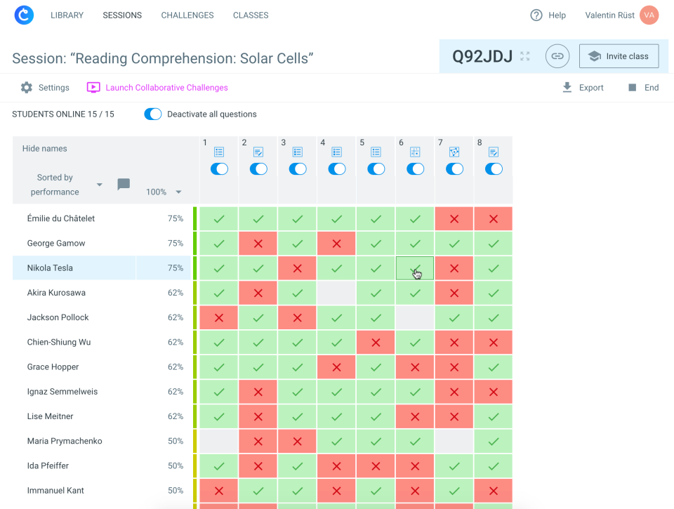 screenshot of Classtime