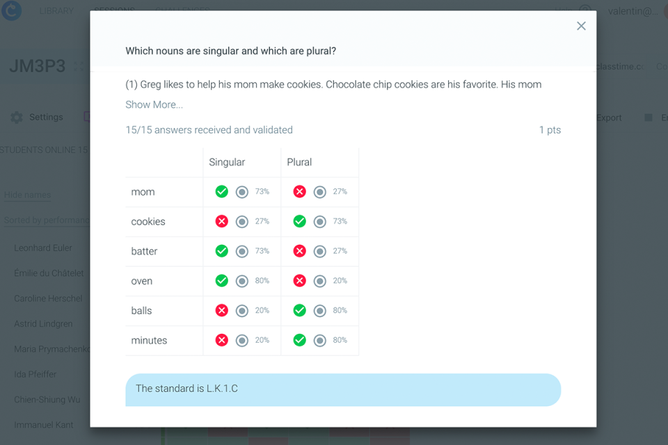 screenshot of Classtime