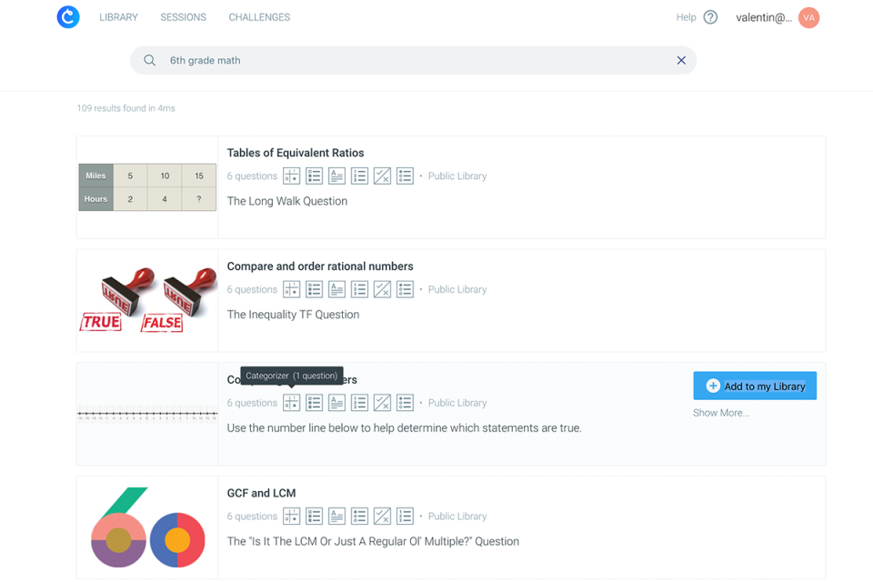 screenshot of Classtime