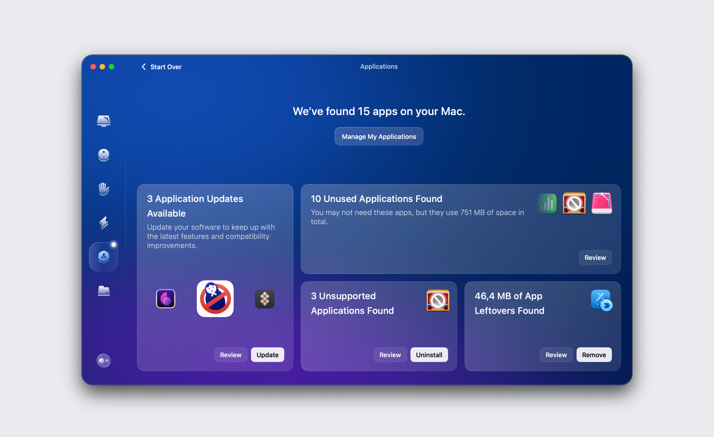 screenshot of CleanMyMac