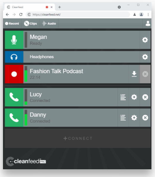 screenshot of Cleanfeed