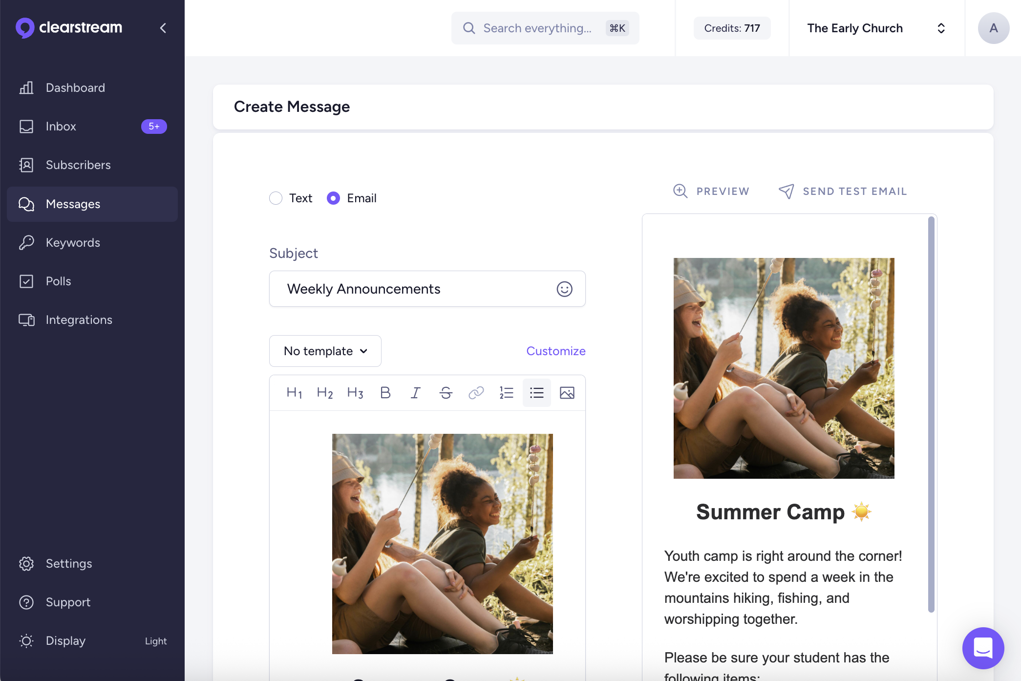 screenshot of Clearstream
