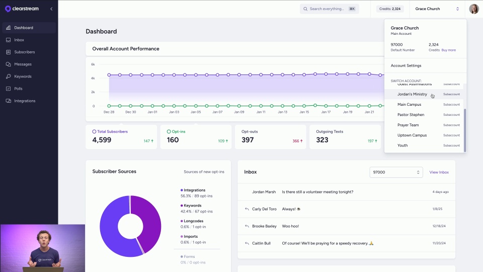 screenshot of Clearstream