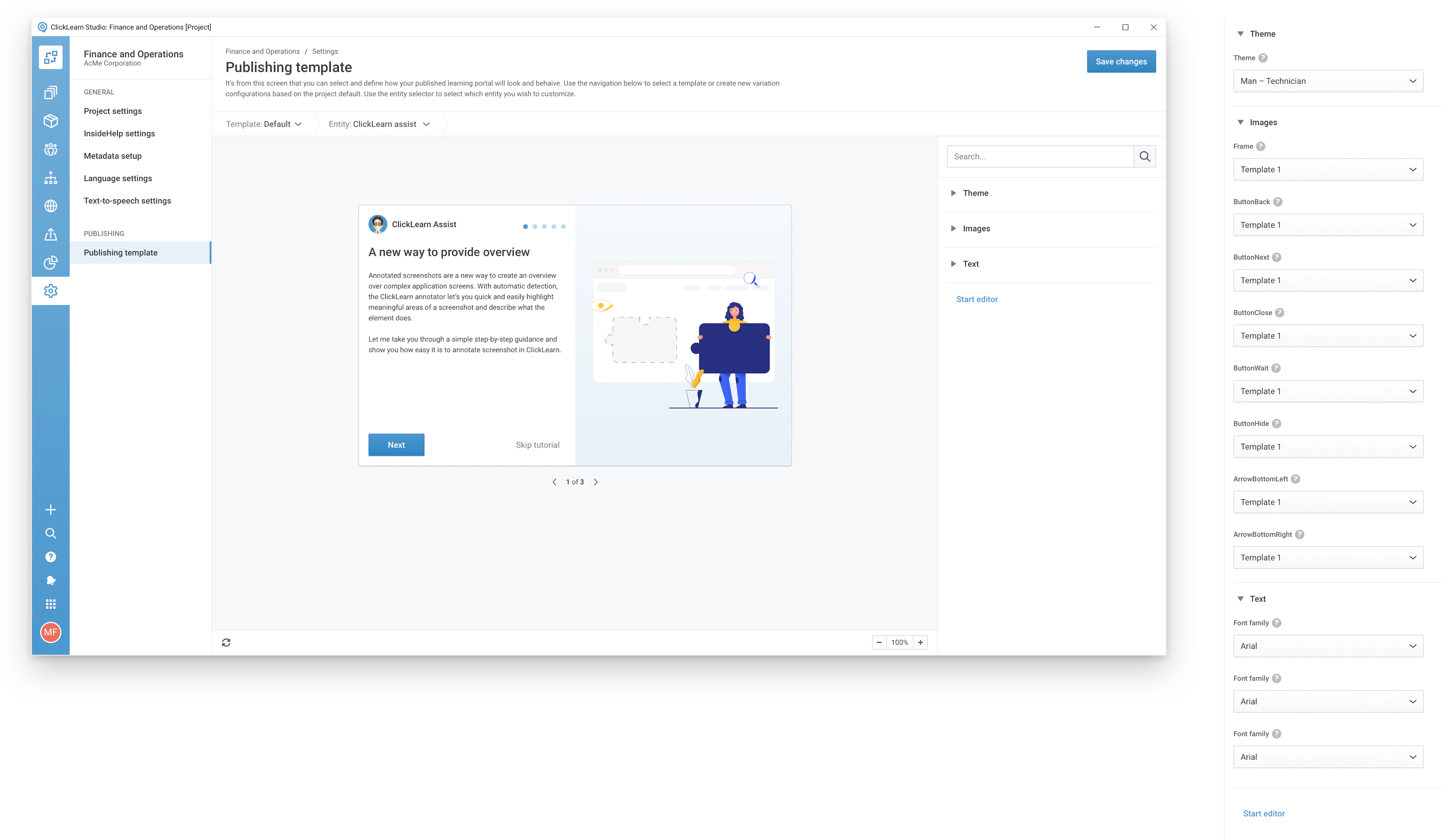 screenshot of ClickLearn