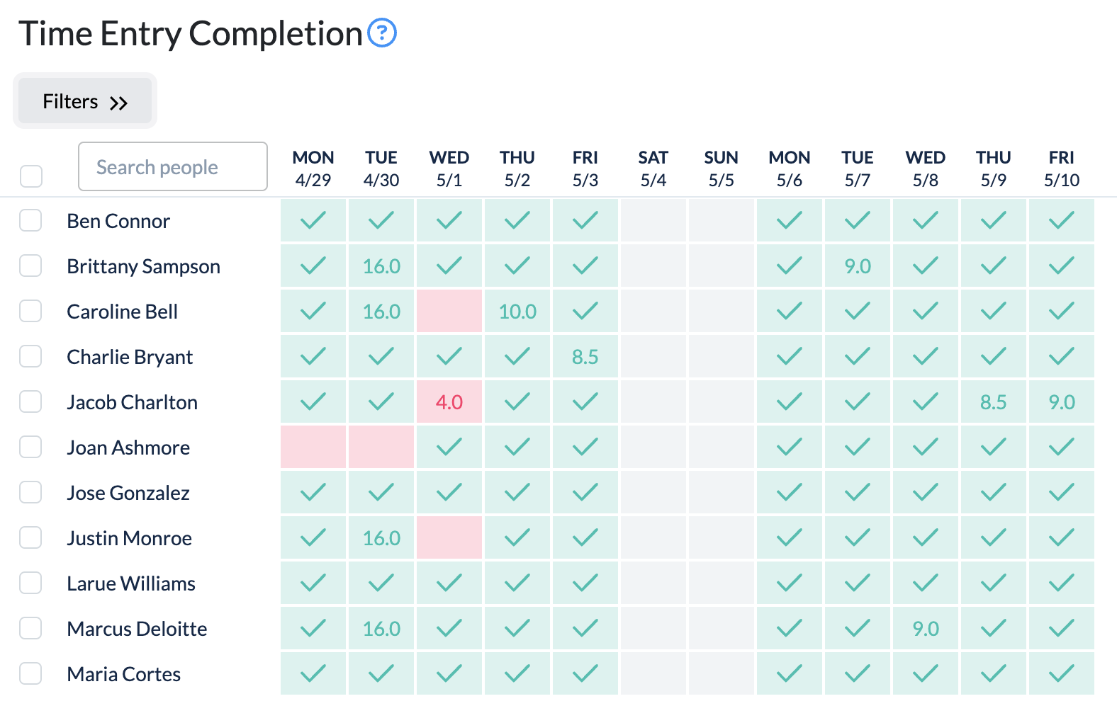 screenshot of ClickTime