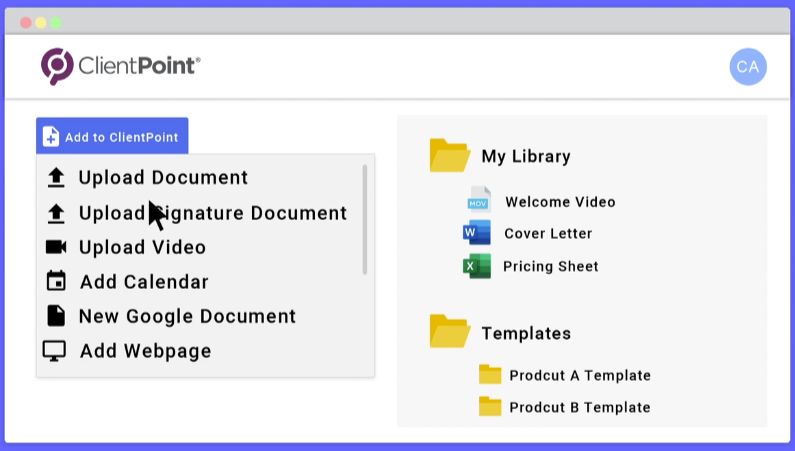 screenshot of ClientPoint