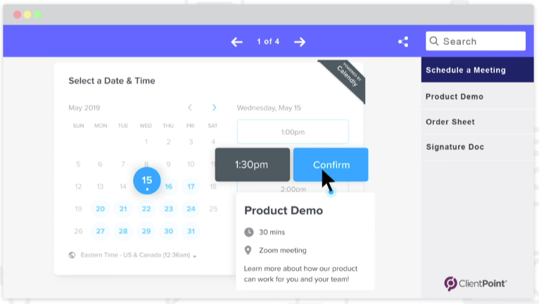 screenshot of ClientPoint