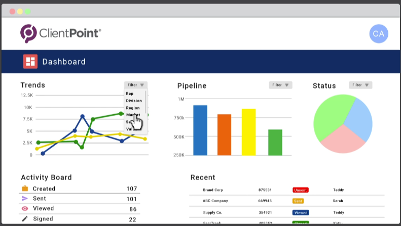 screenshot of ClientPoint