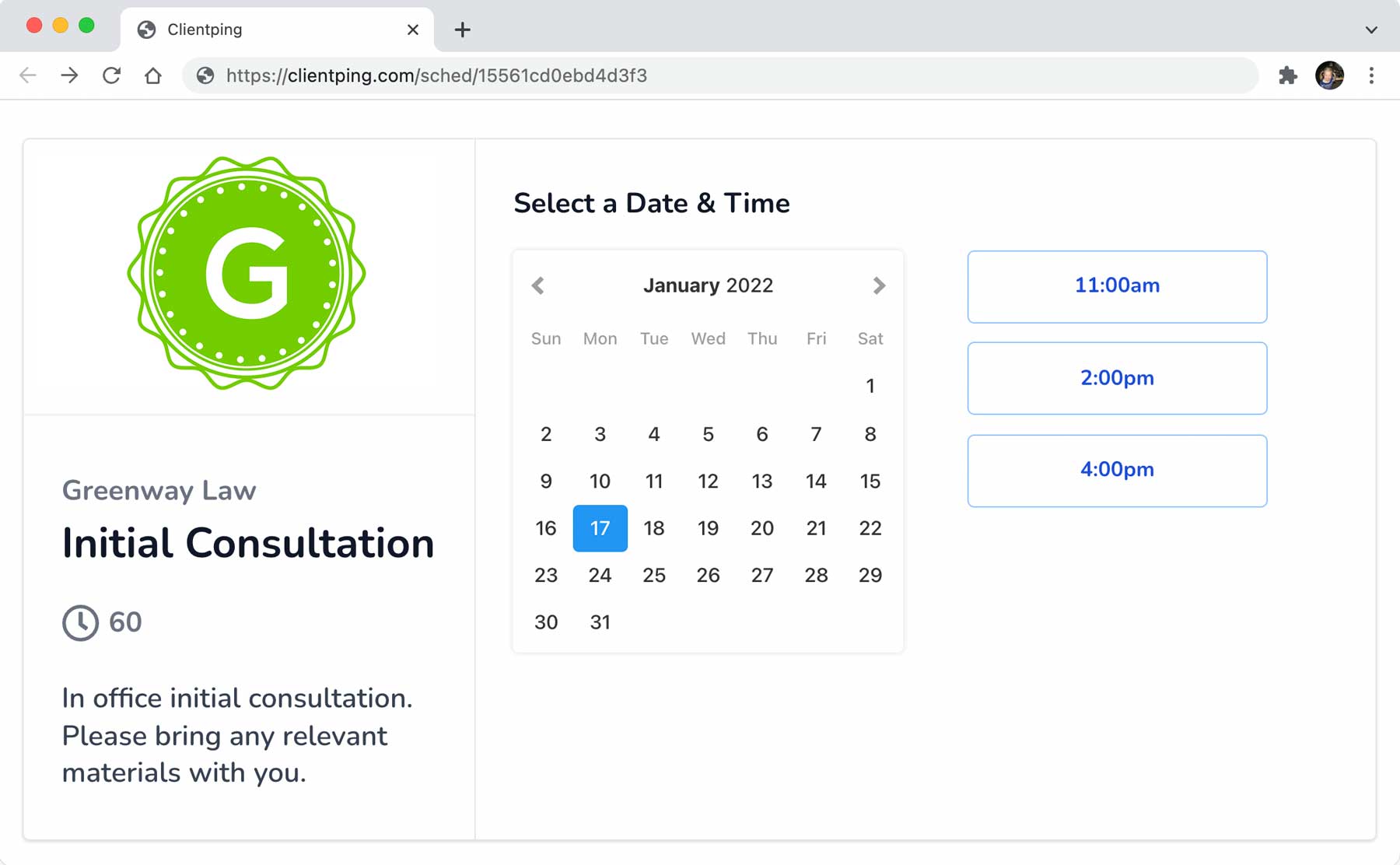 screenshot of Clientping