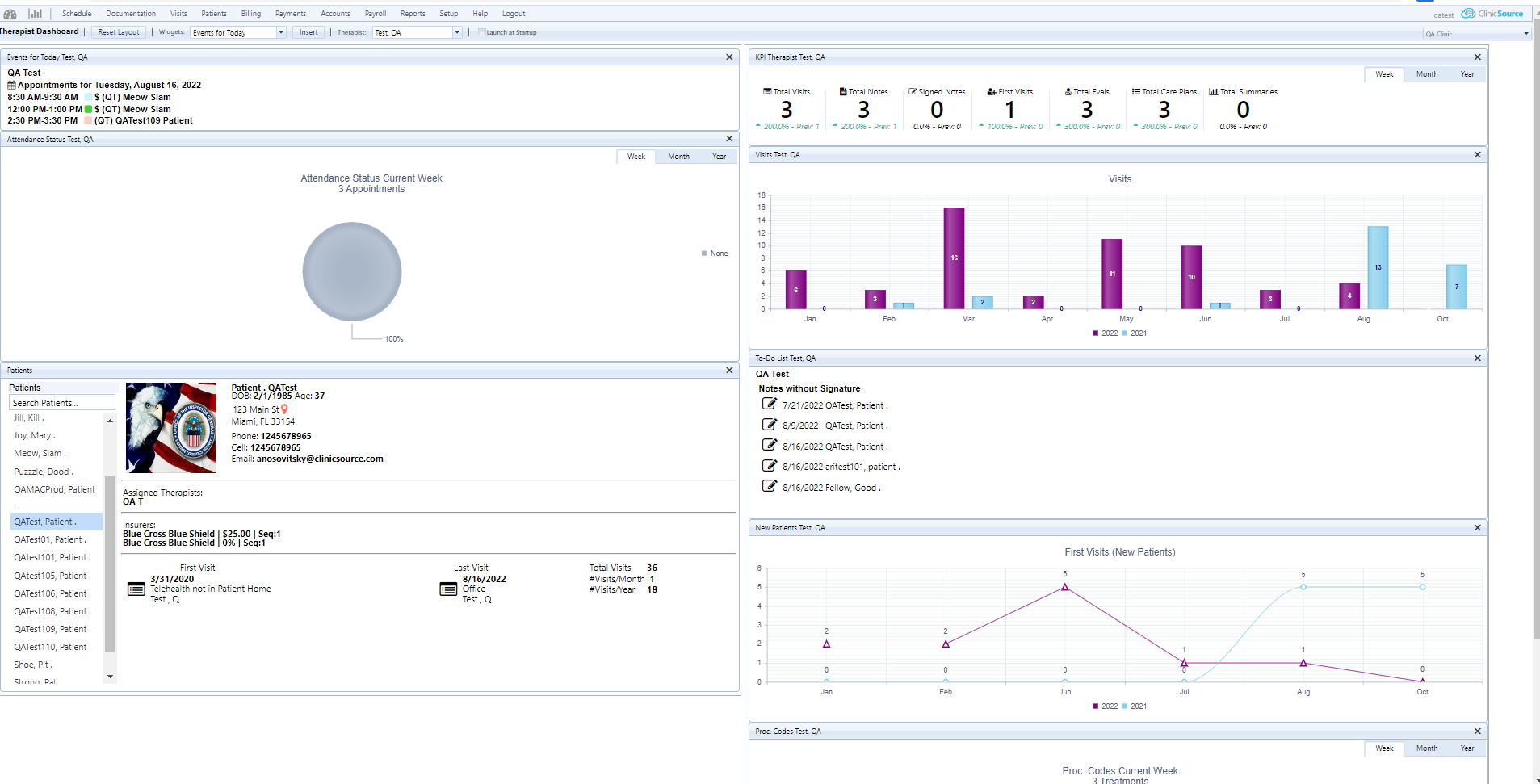 screenshot of ClinicSource