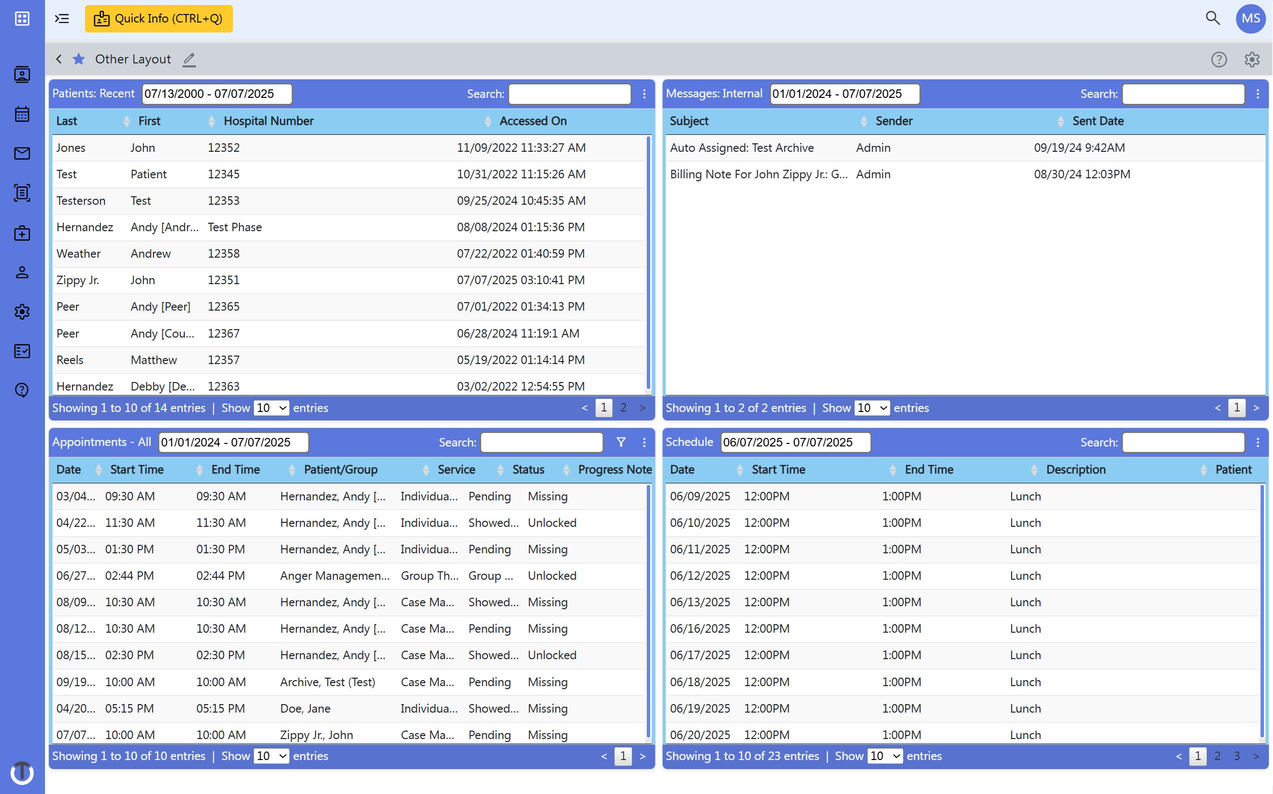 screenshot of ClinicTracker
