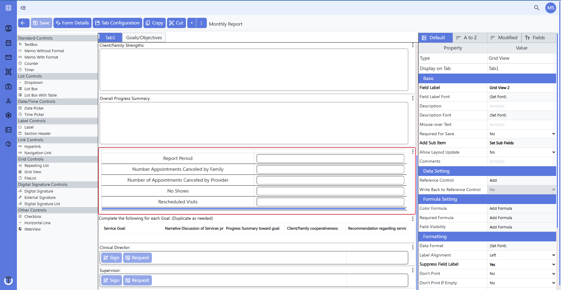 screenshot of ClinicTracker