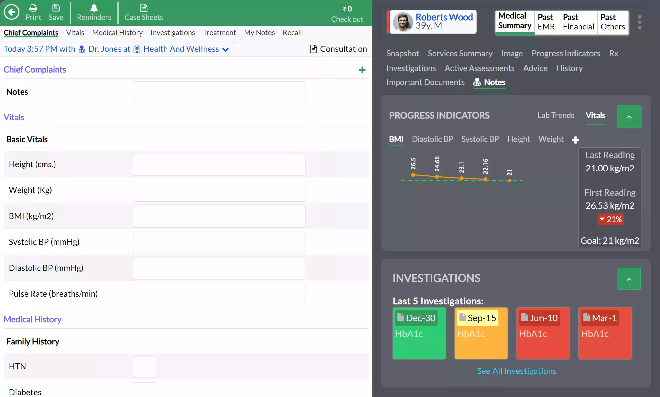 screenshot of Clinicea