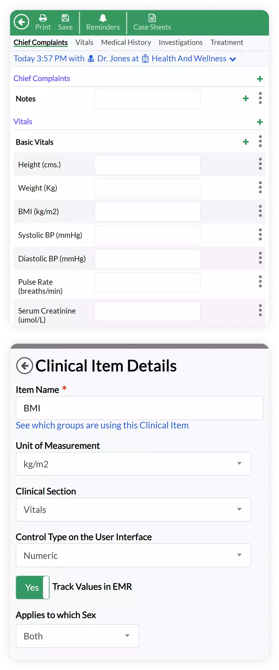 screenshot of Clinicea