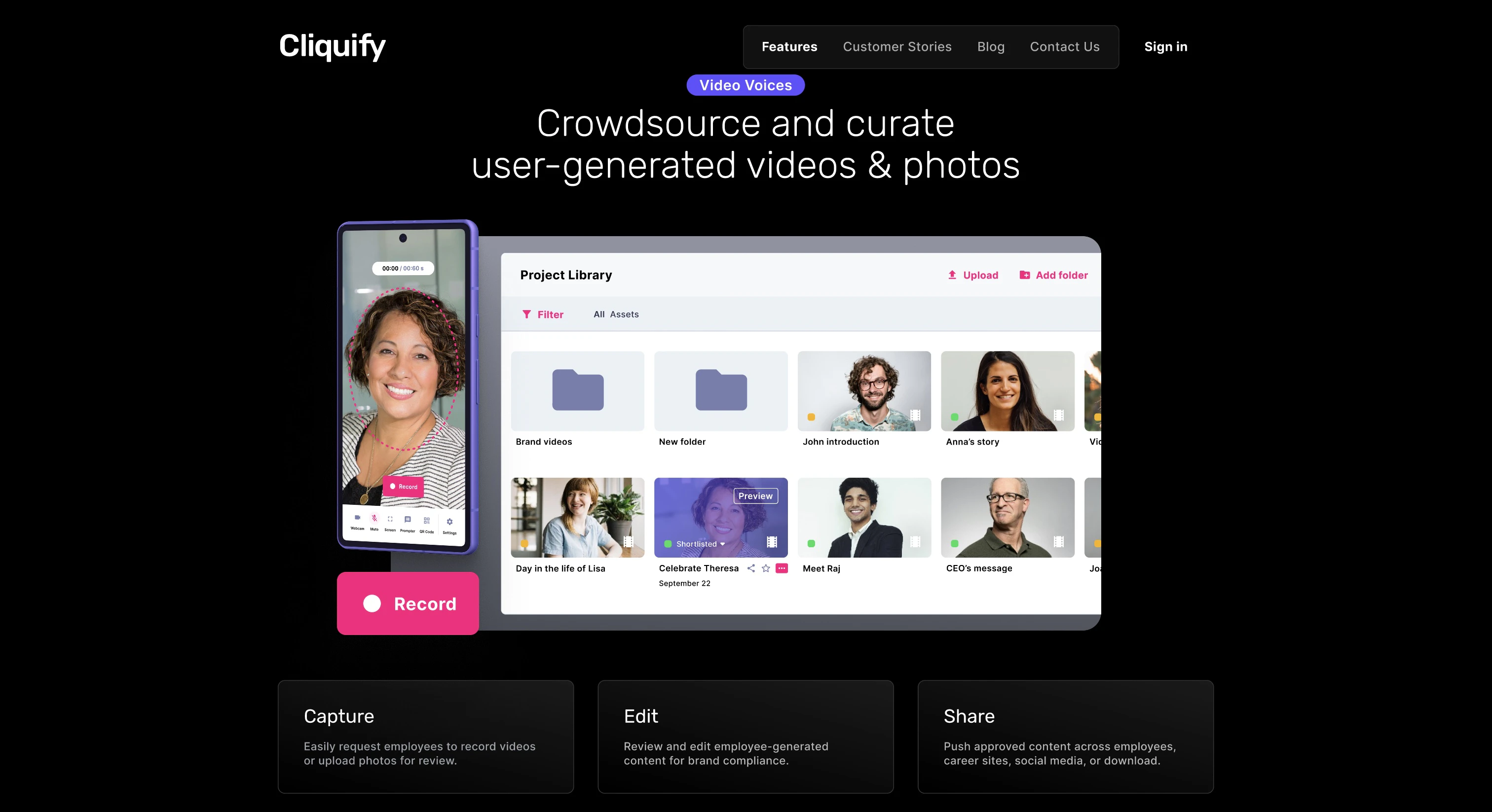 screenshot of Cliquify