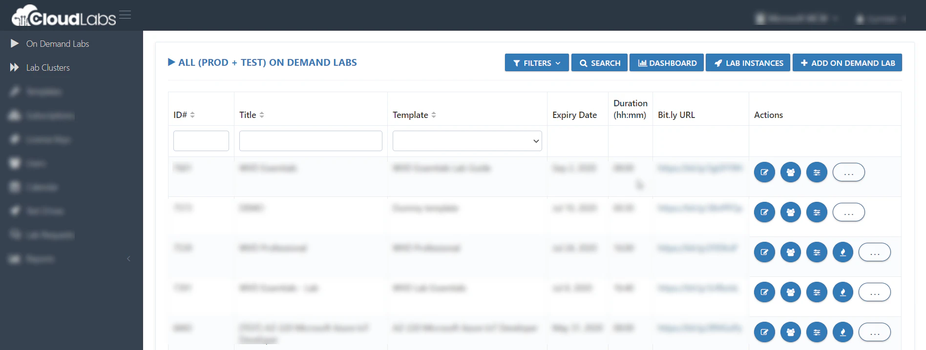 screenshot of CloudLabs