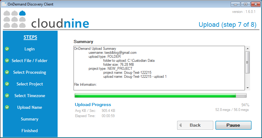 screenshot of CloudNine