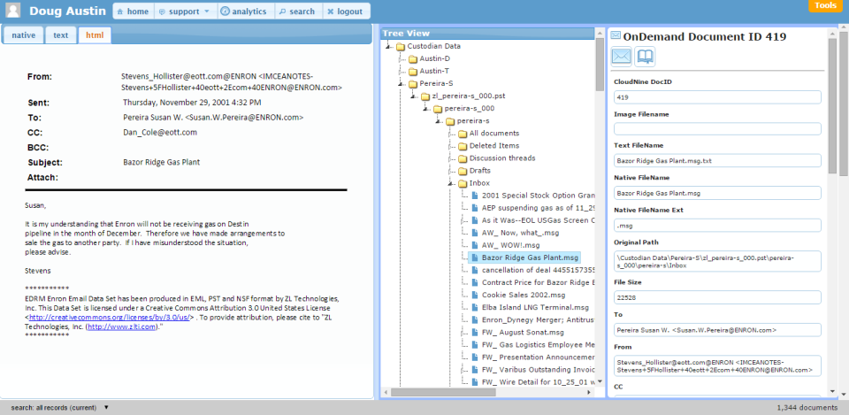 screenshot of CloudNine
