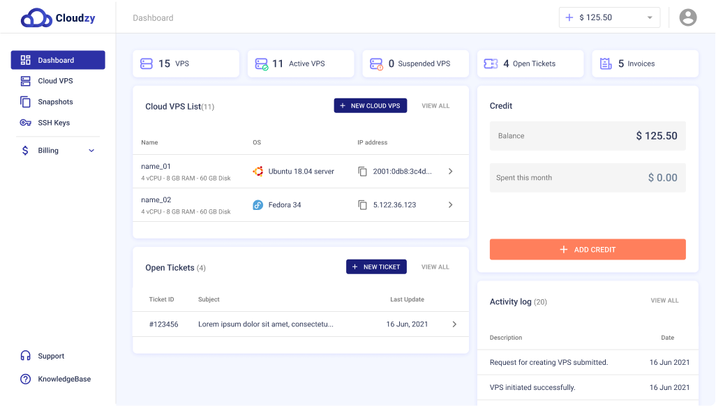 screenshot of Cloudzy