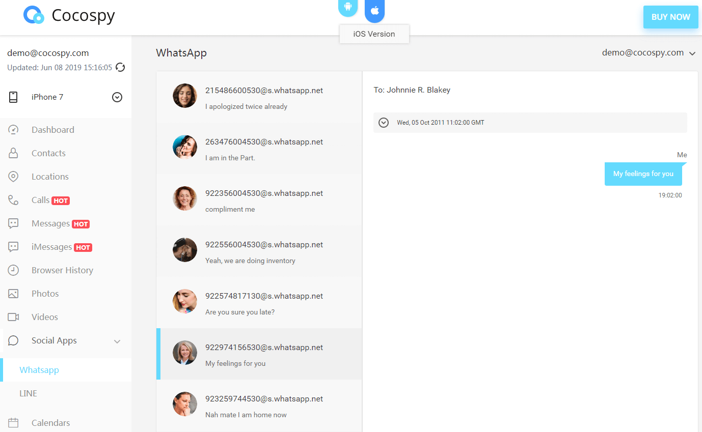 screenshot of Cocospy