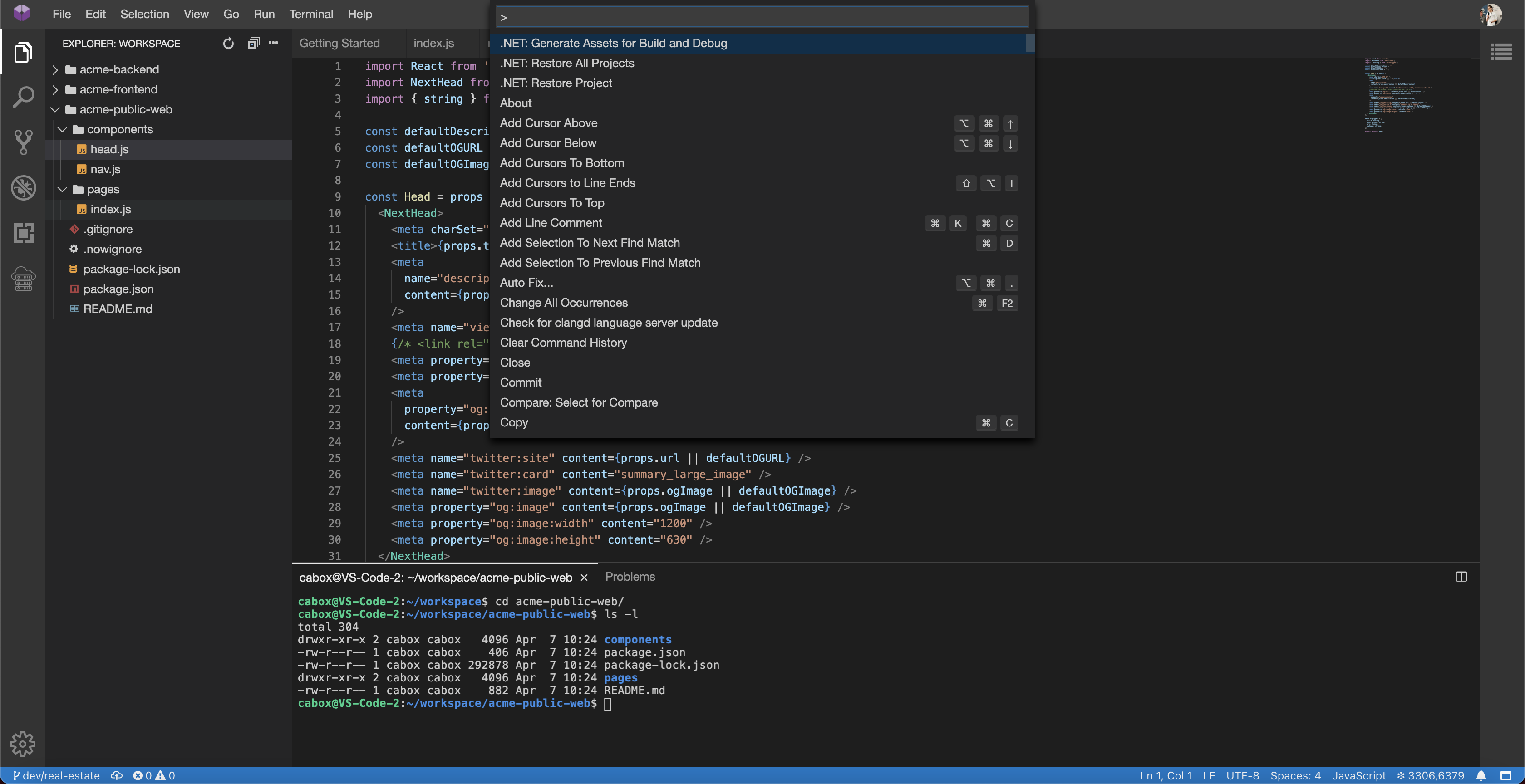 screenshot of Codeanywhere