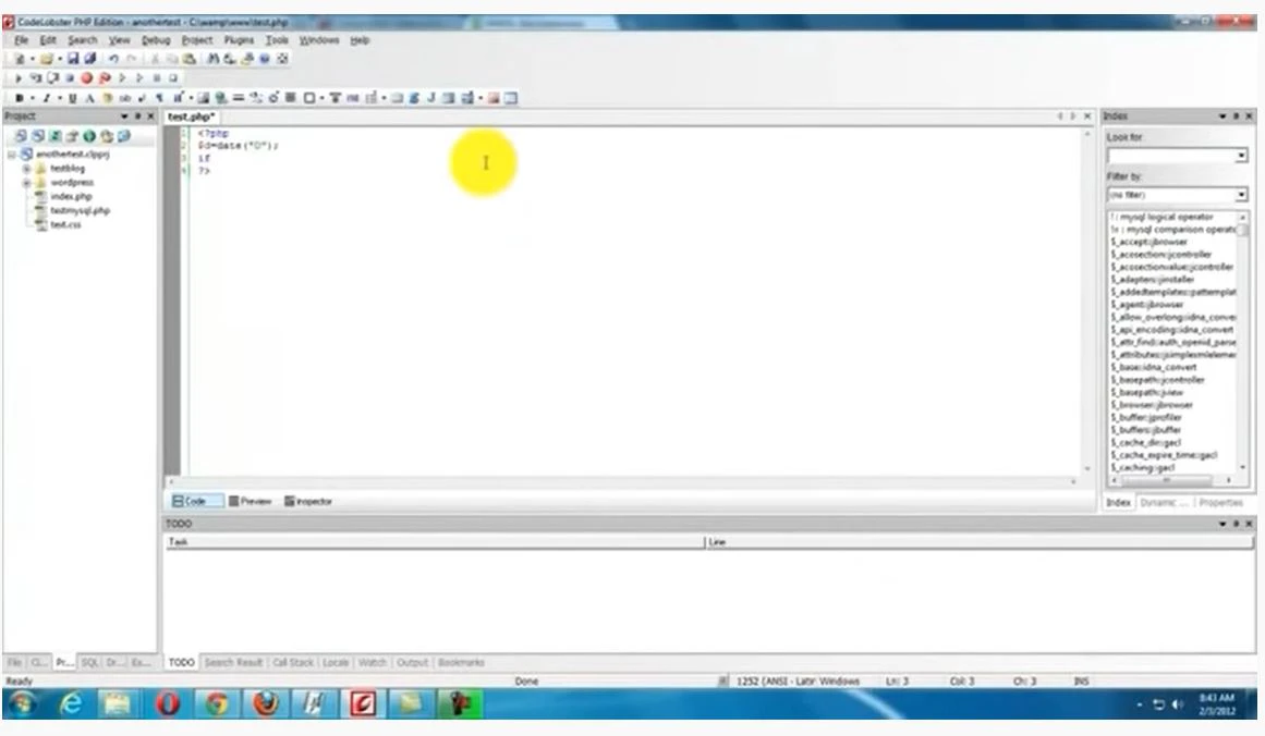 screenshot of Codelobster