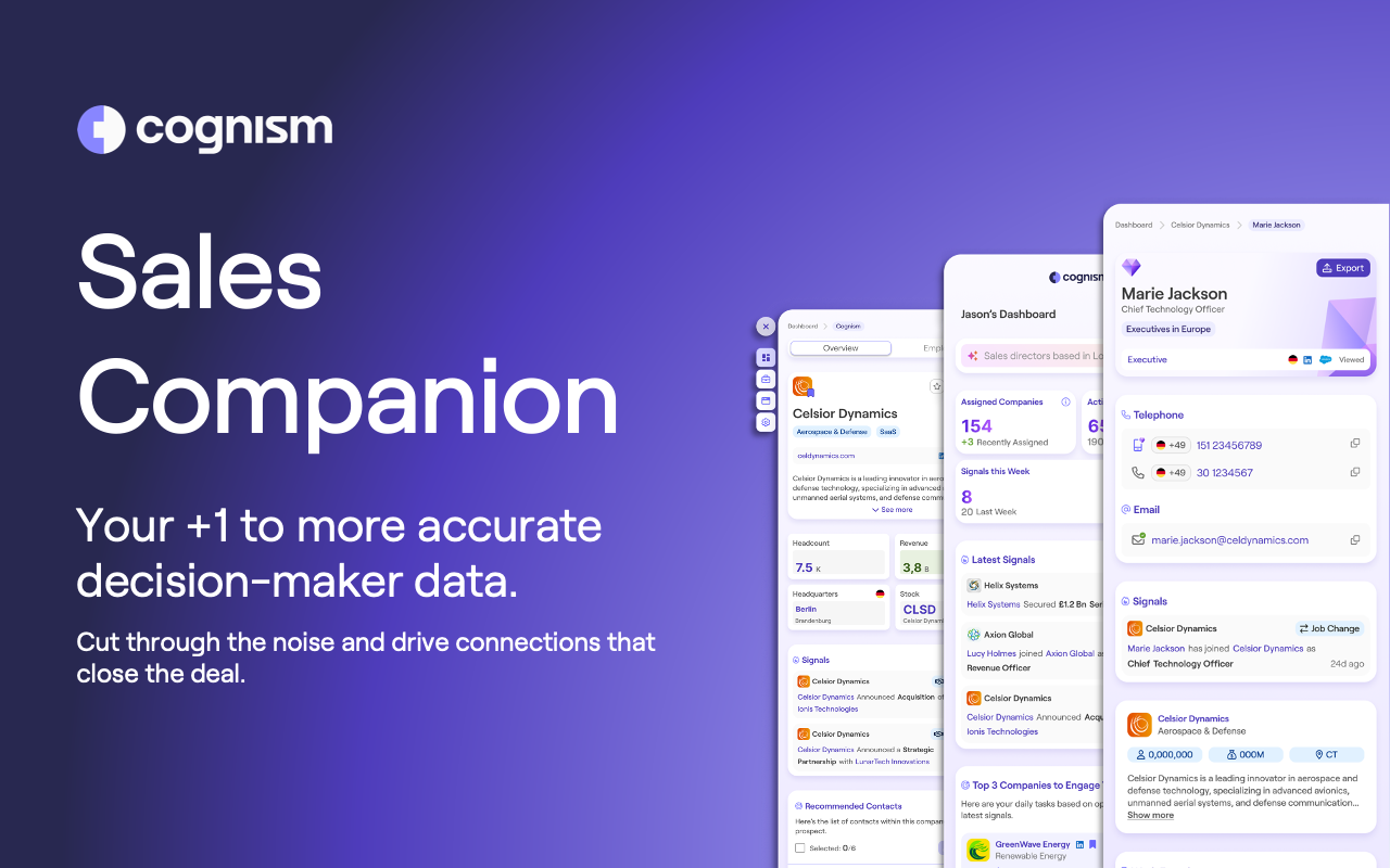 screenshot of Cognism