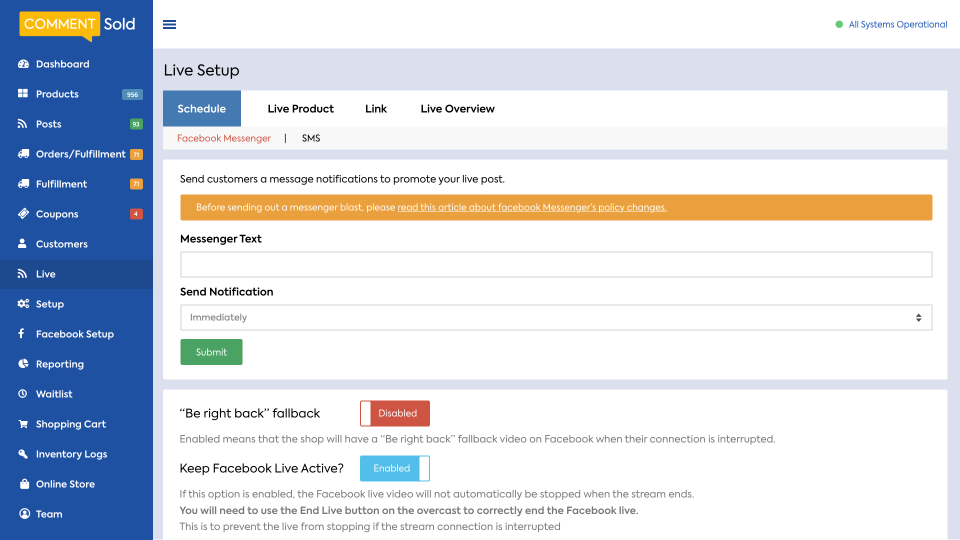 screenshot of CommentSold