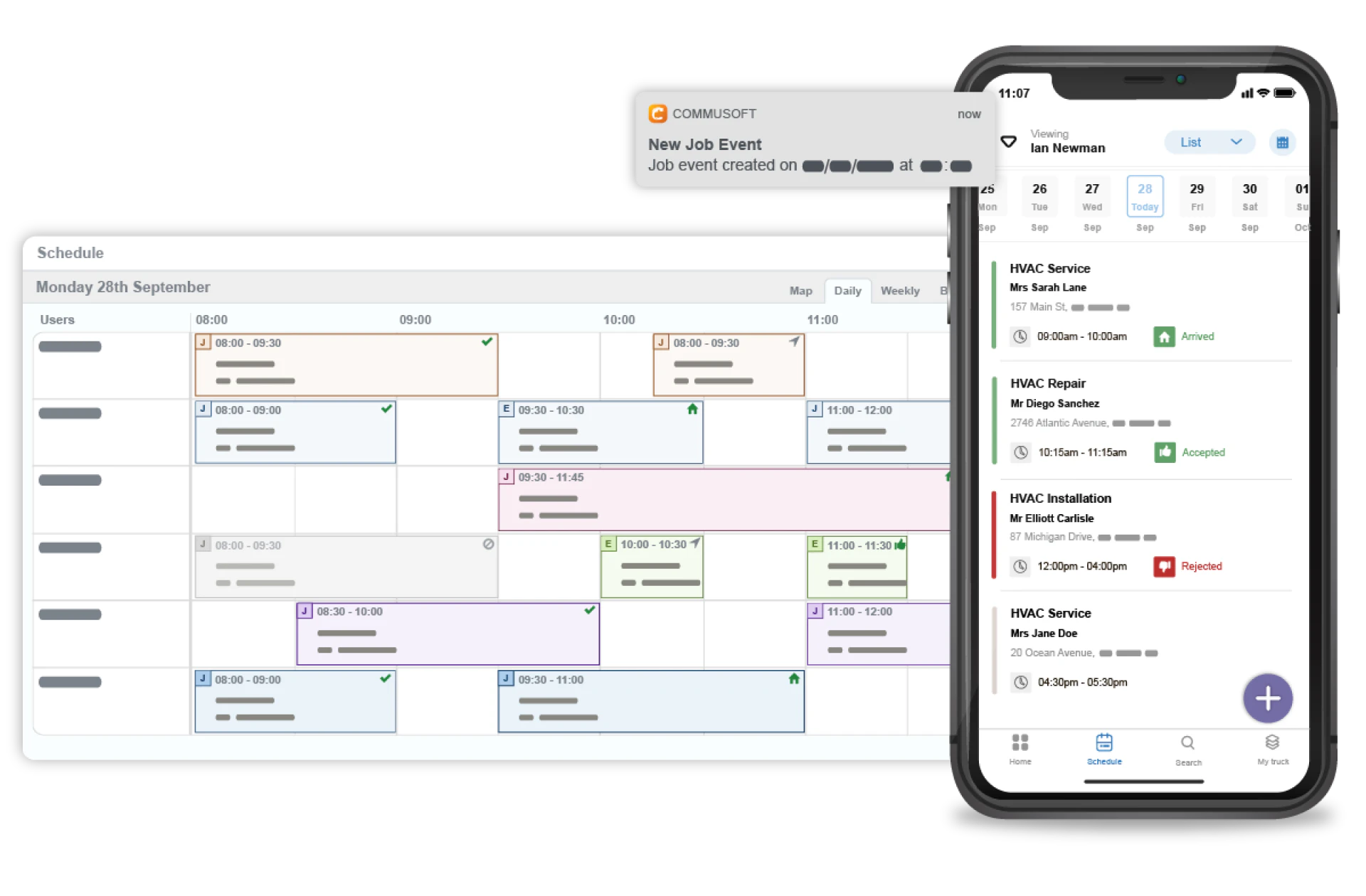 screenshot of Commusoft
