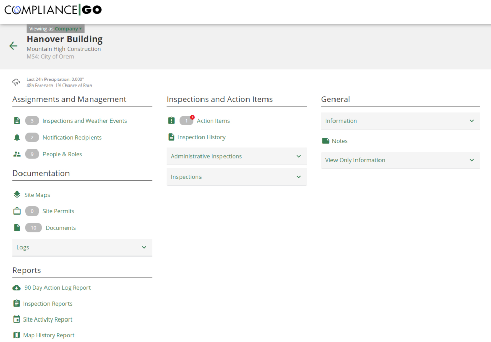 screenshot of ComplianceGO