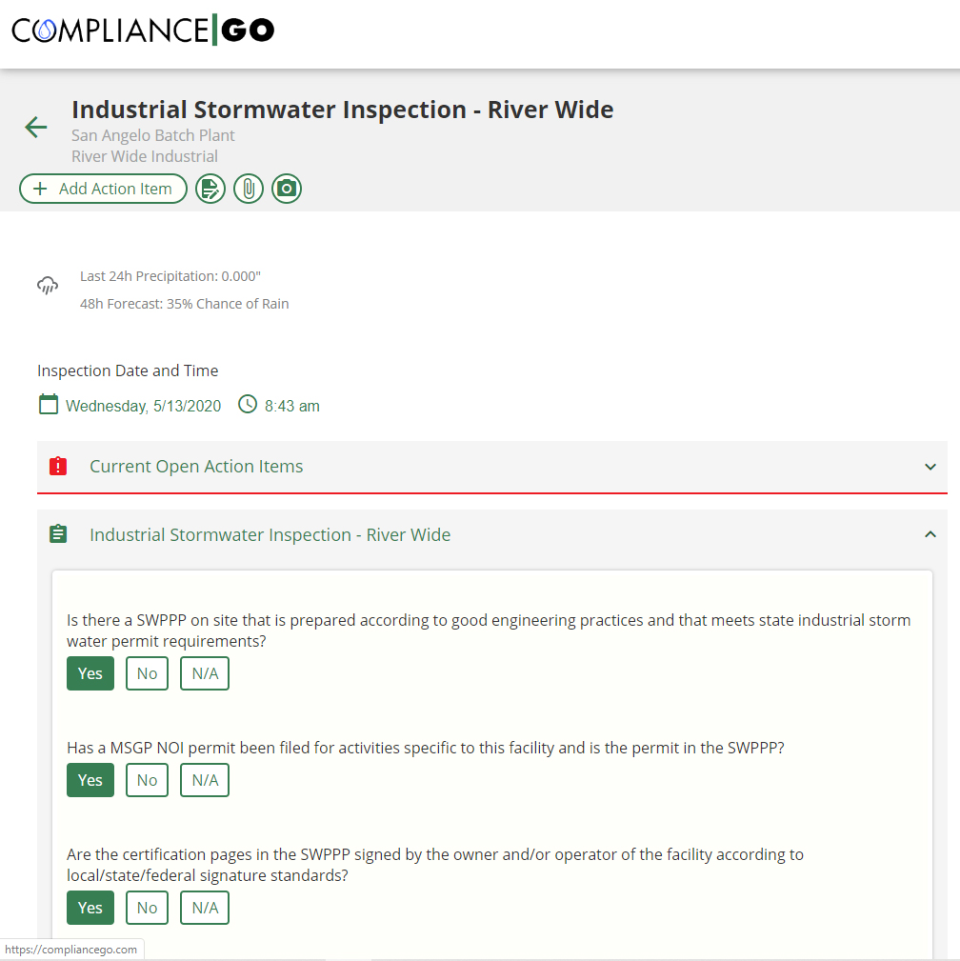 screenshot of ComplianceGO