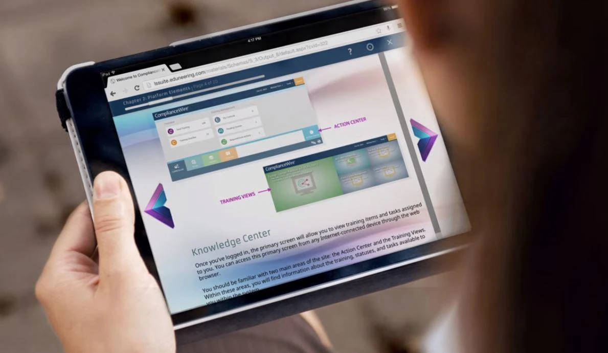 screenshot of ComplianceWire