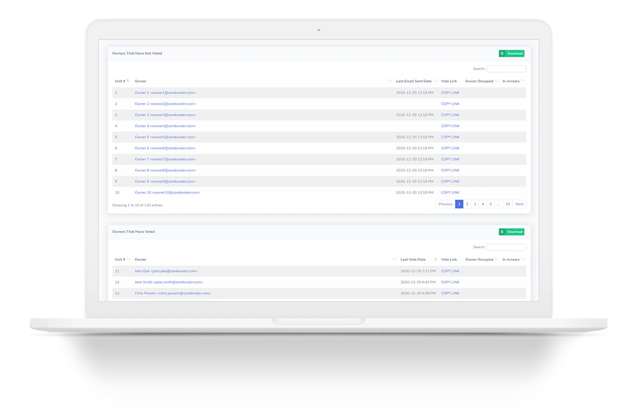 screenshot of CondoVoter