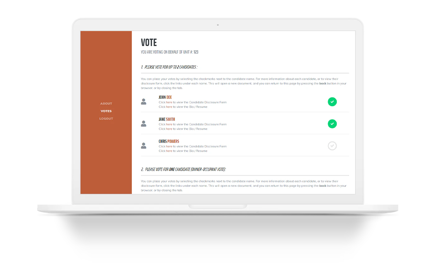 screenshot of CondoVoter