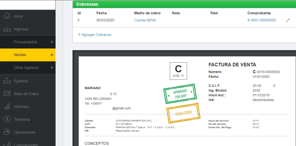 screenshot of Contagram