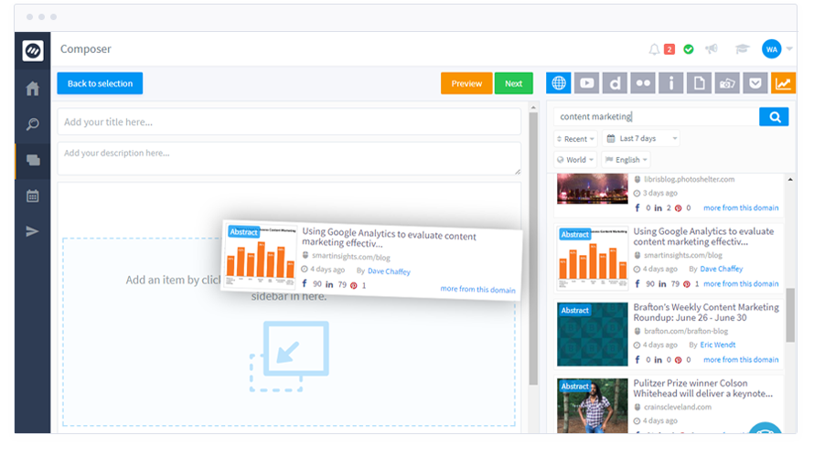 screenshot of ContentStudio