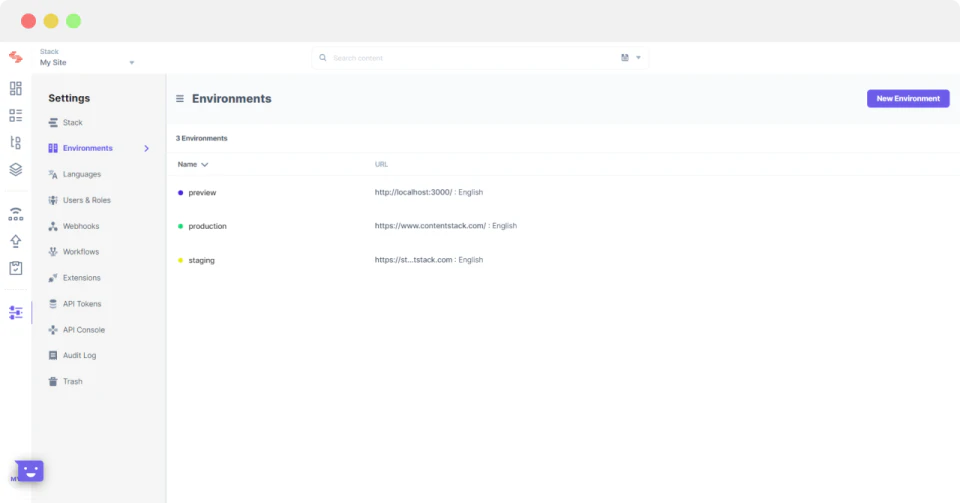 screenshot of Contentstack