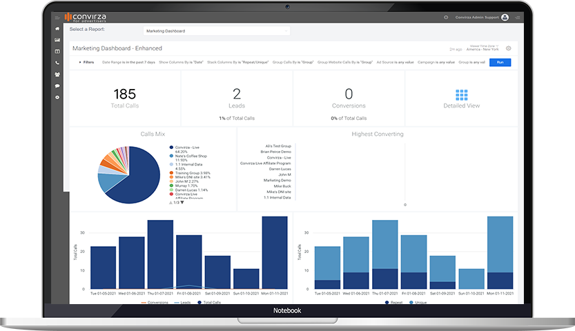 screenshot of Convirza