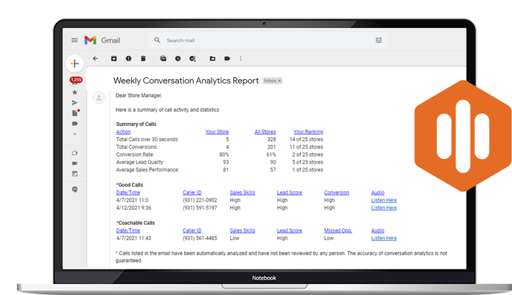 screenshot of Convirza