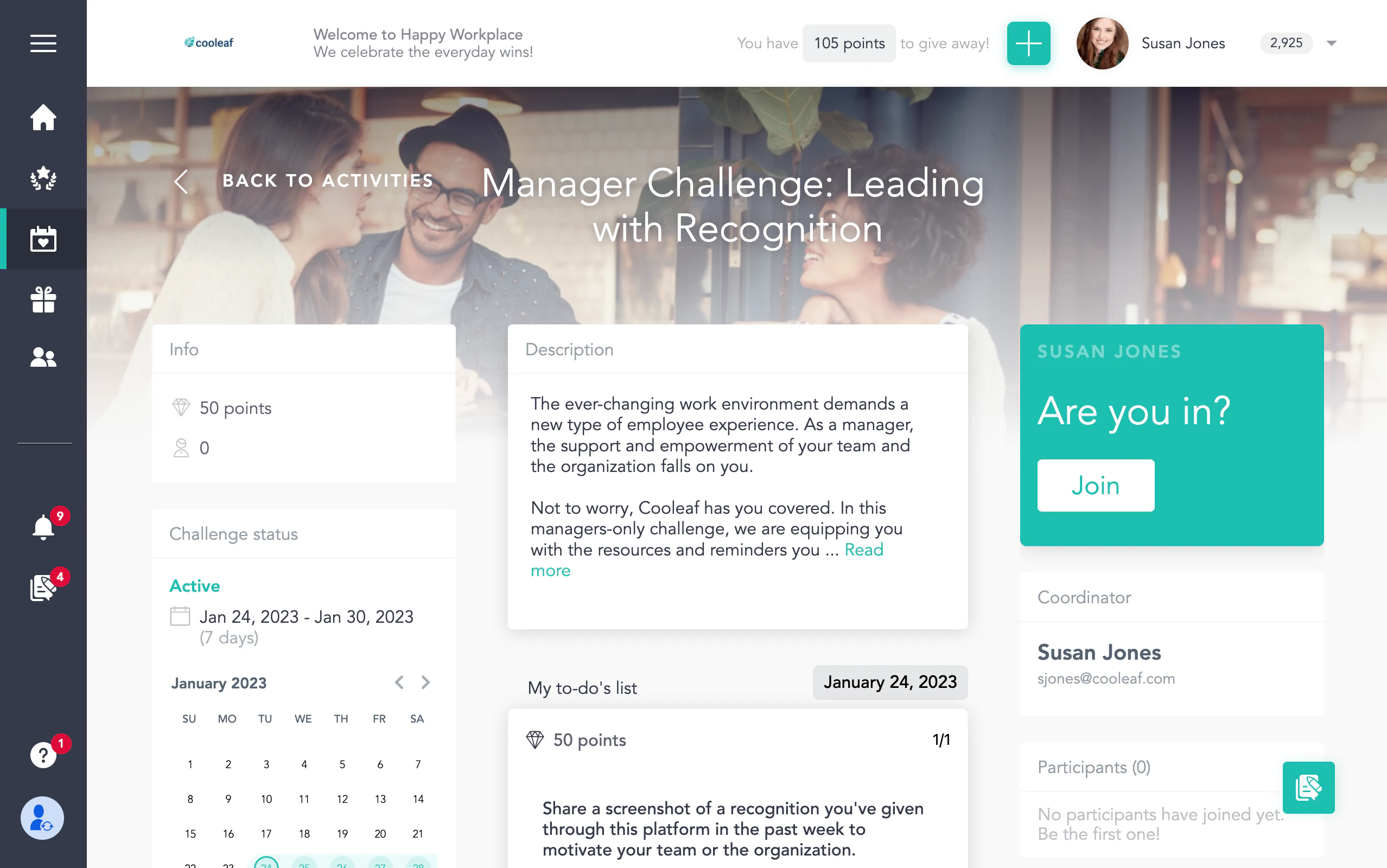 screenshot of Cooleaf