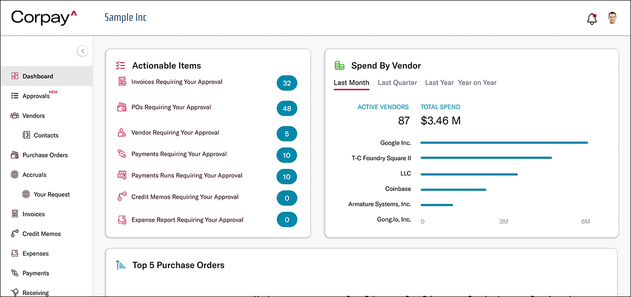screenshot of Corpay