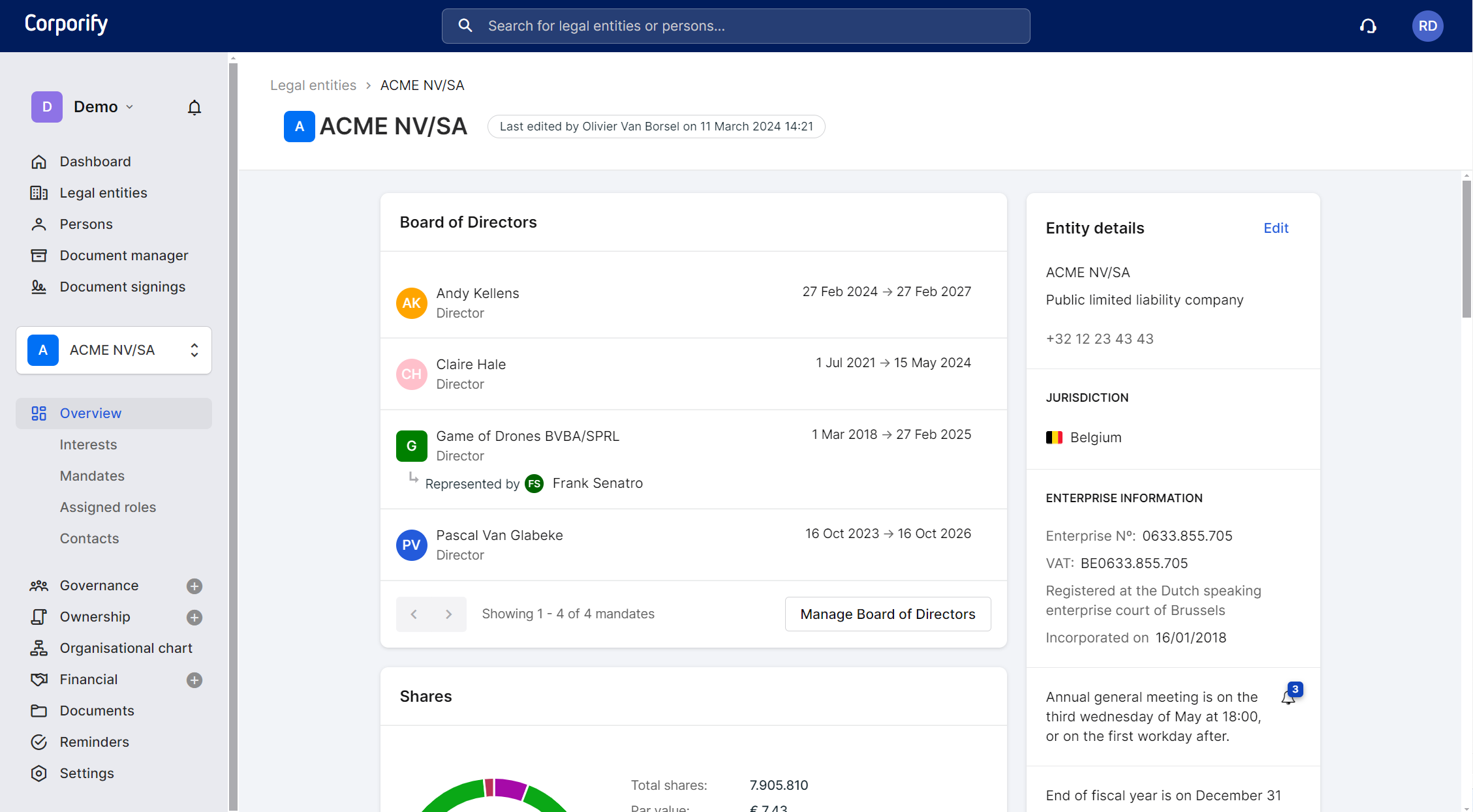 screenshot of Corporify