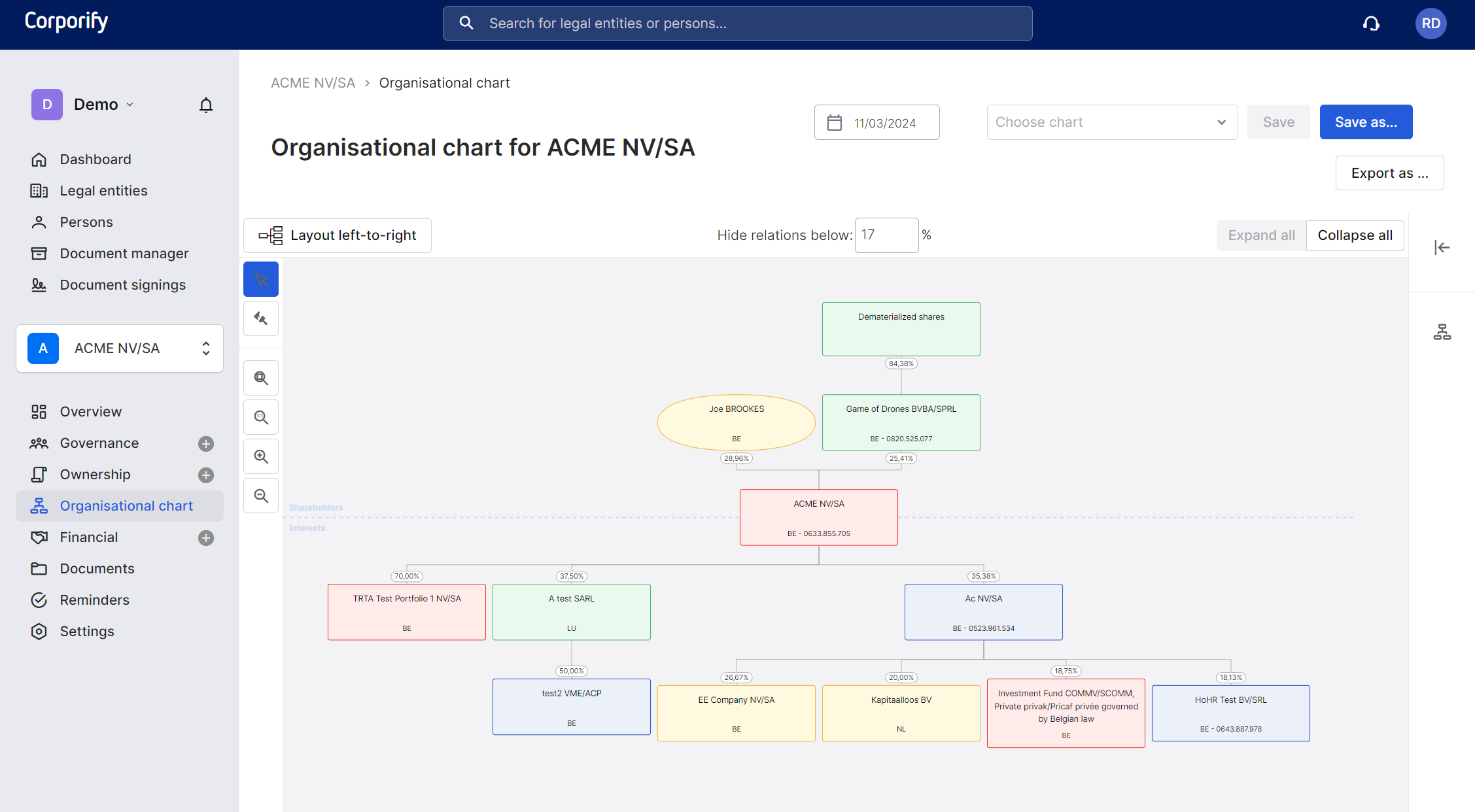 screenshot of Corporify