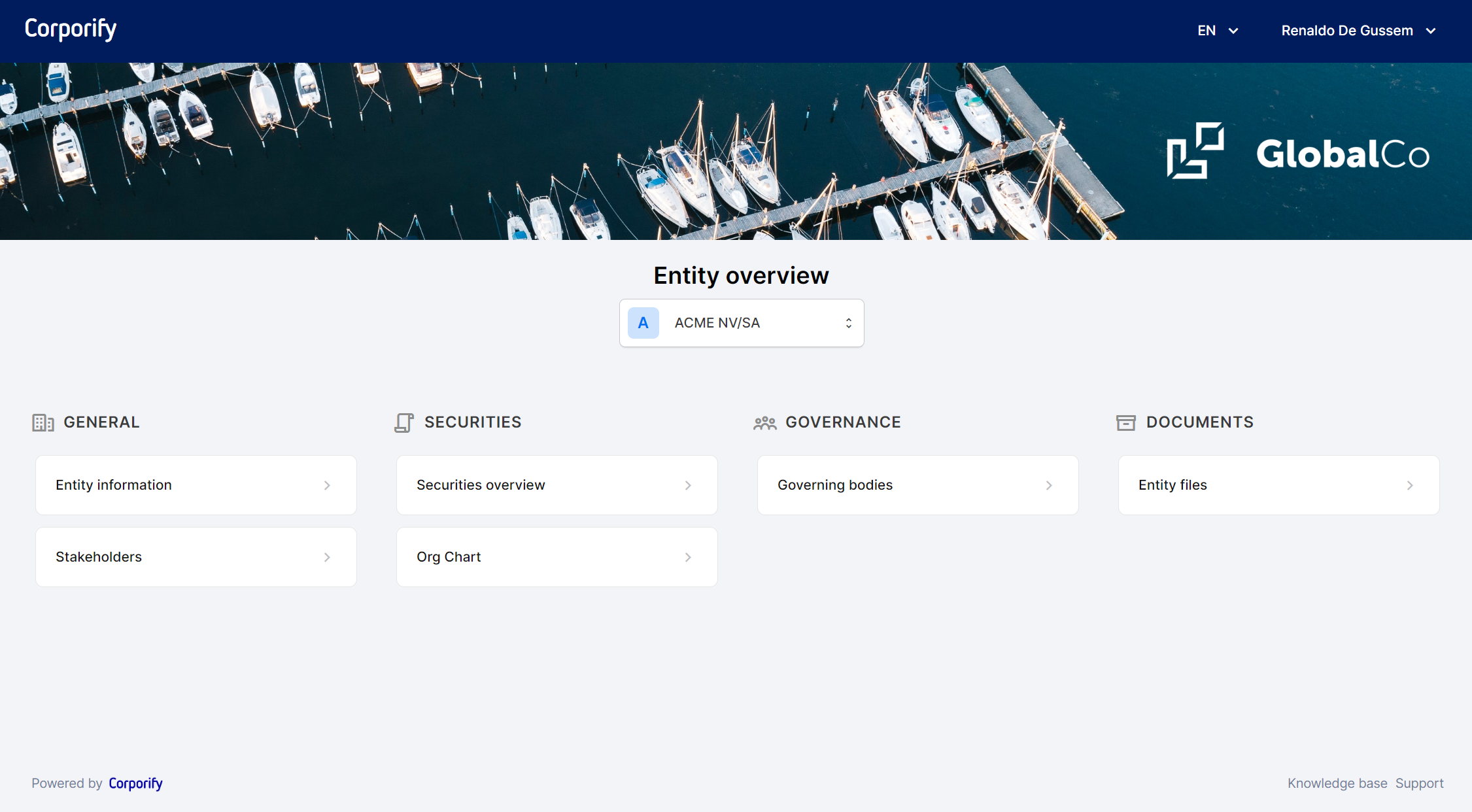screenshot of Corporify