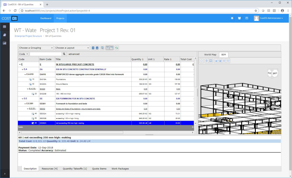 screenshot of CostOS