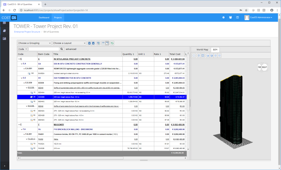 screenshot of CostOS