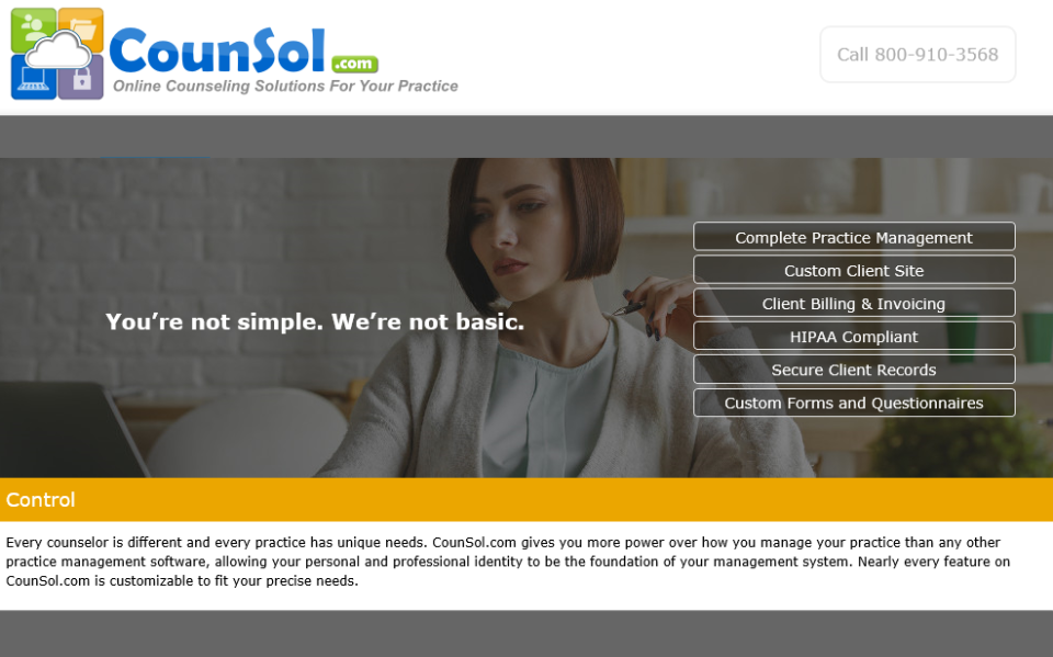 screenshot of CounSol.com