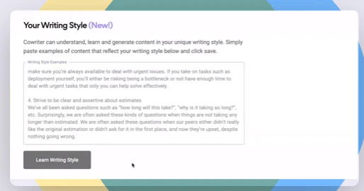 screenshot of Cowriter