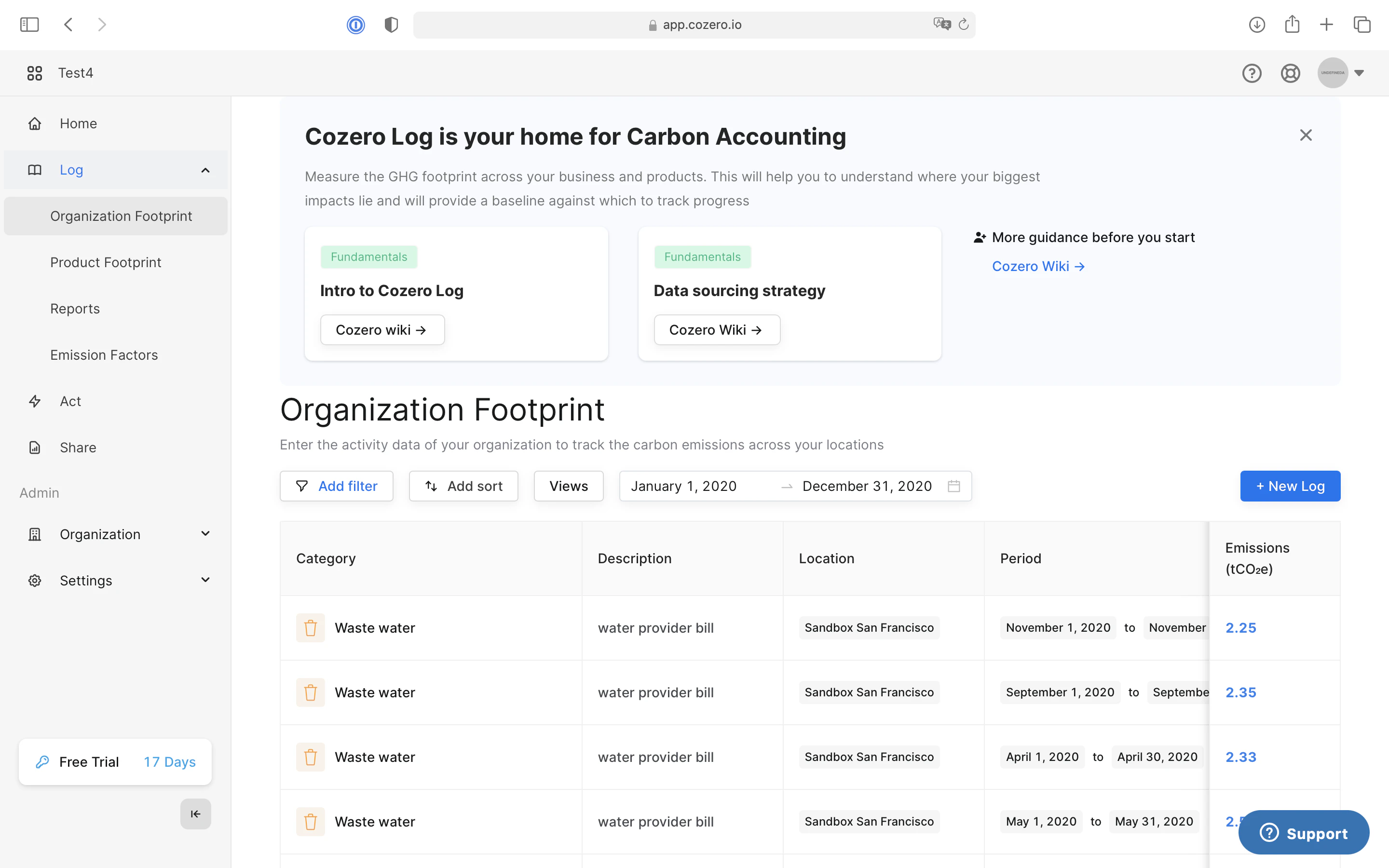 screenshot of Cozero